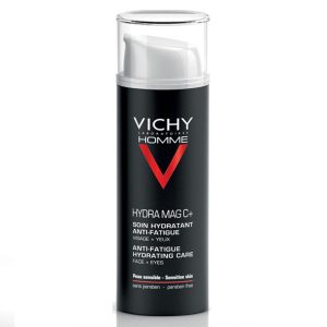 Vichy Homme Hydra Mag C+ Soin Hydratant Anti-Fatigue Visage et Yeux Sensibles | 50ml